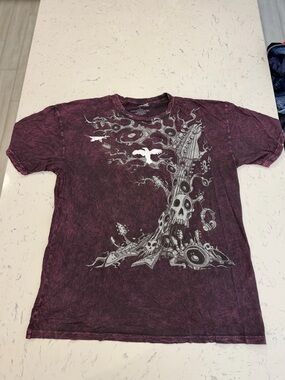 Y2K Hybrid Apparel Men’s Tshirt Size Large Skull Guitar Bird Classic